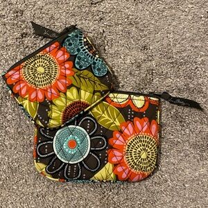 Vera Bradley Vibrant Floral Cosmetic Bag Set
